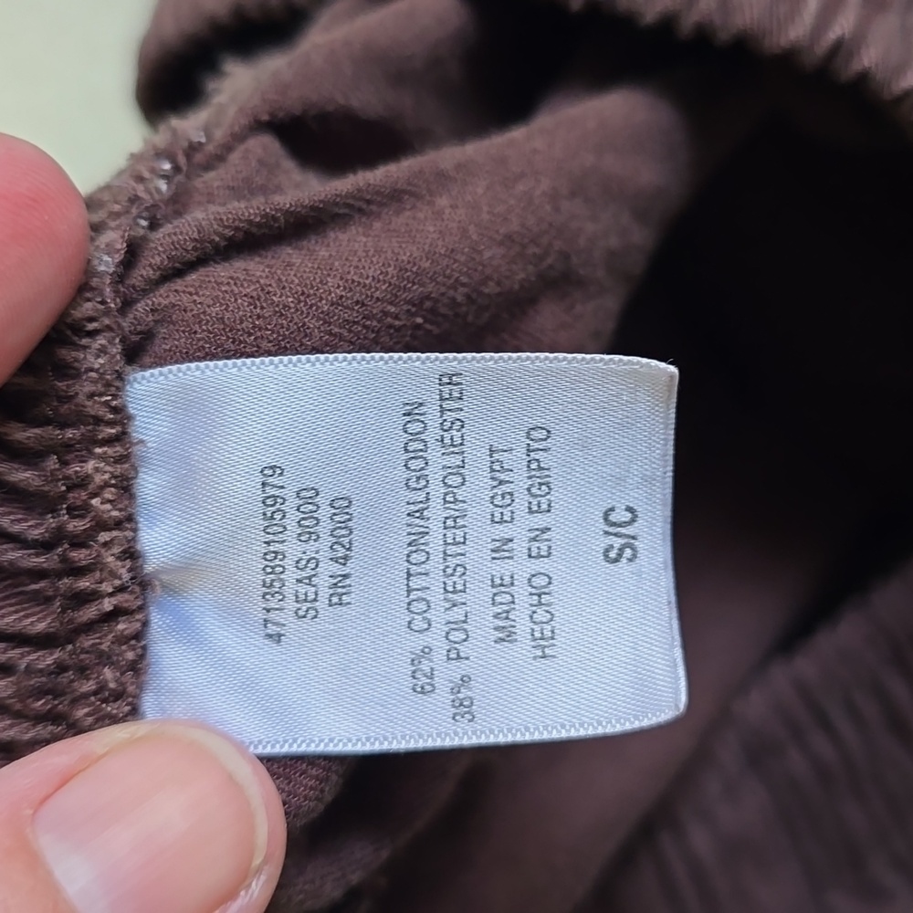 Basic Editions Brown Elastic Pants Size Small - image 8